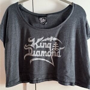 King Diamond Gray Crop Top one-size official merch heavy metal